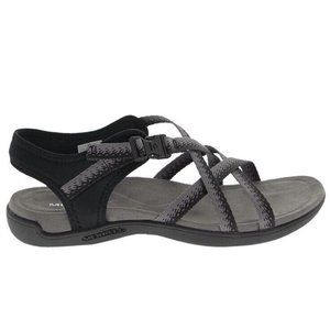 Merrell District Muri Lattice Sandals Grey/Black Women’s Size 7 Memory Foam